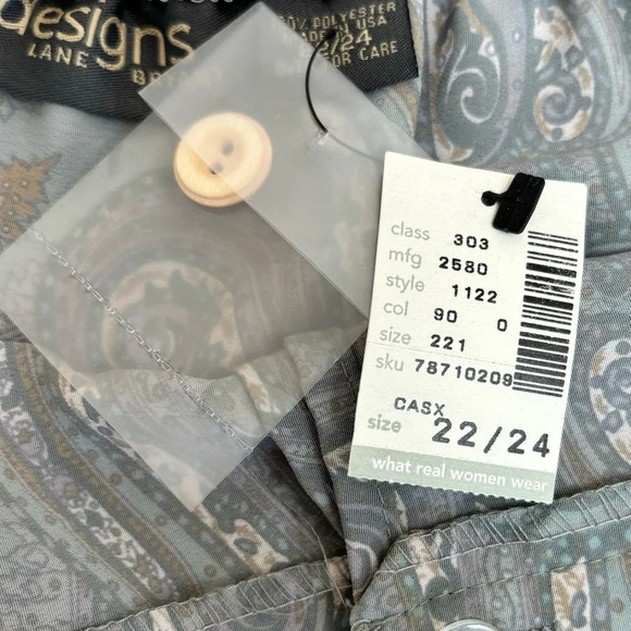 Designs Lane Bryant Paisley Faux Wrap Maxi Skirt Light Sage Green Size 22/24 NEW - Picture 8 of 10